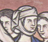 Abbildung eines Wimpels aus der Kreuzfahrer-Bibel