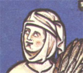 Abbildung eines Wimpels aus der Kreuzfahrer-Bibel